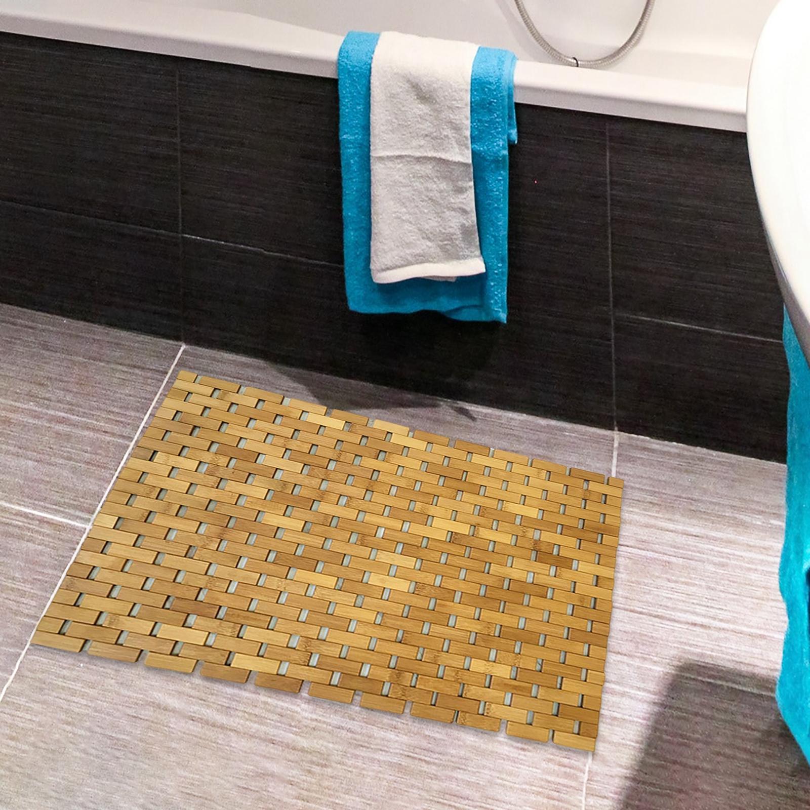 Bamboo Bath Mat - Antislip badkamertapijt van bamboehout, stevig houten
