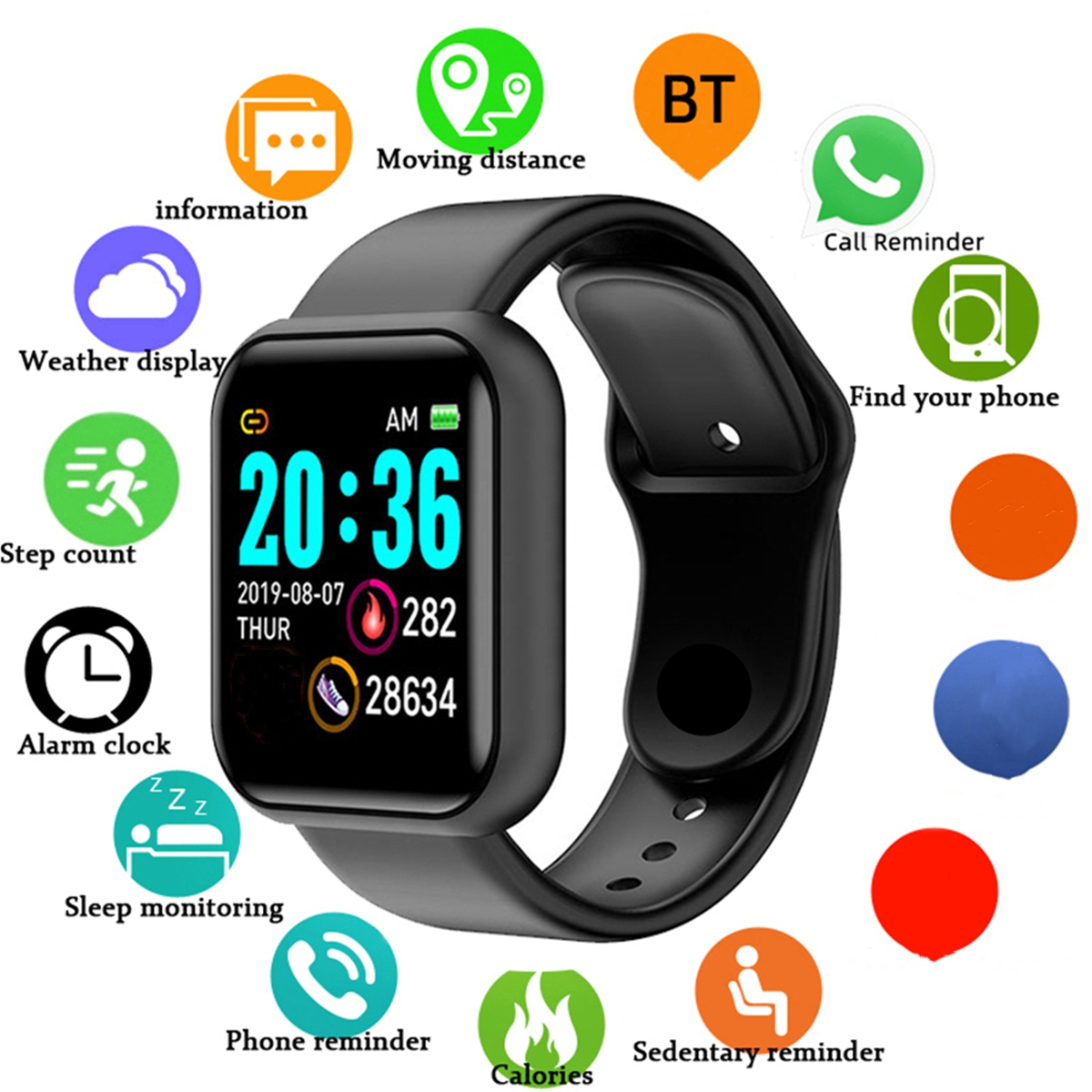 Health Wellness Bracelet - Mannen Slimme Horloges Kleurenscherm Bluetooth Vrouw