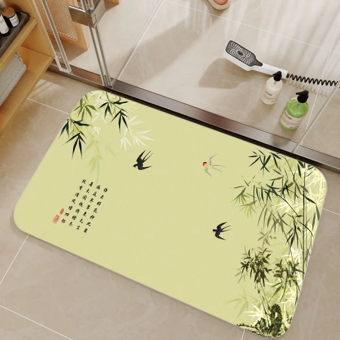 Bamboo Bath Mat - VIKAMA douchematten van bamboe en diatomeeënaarde