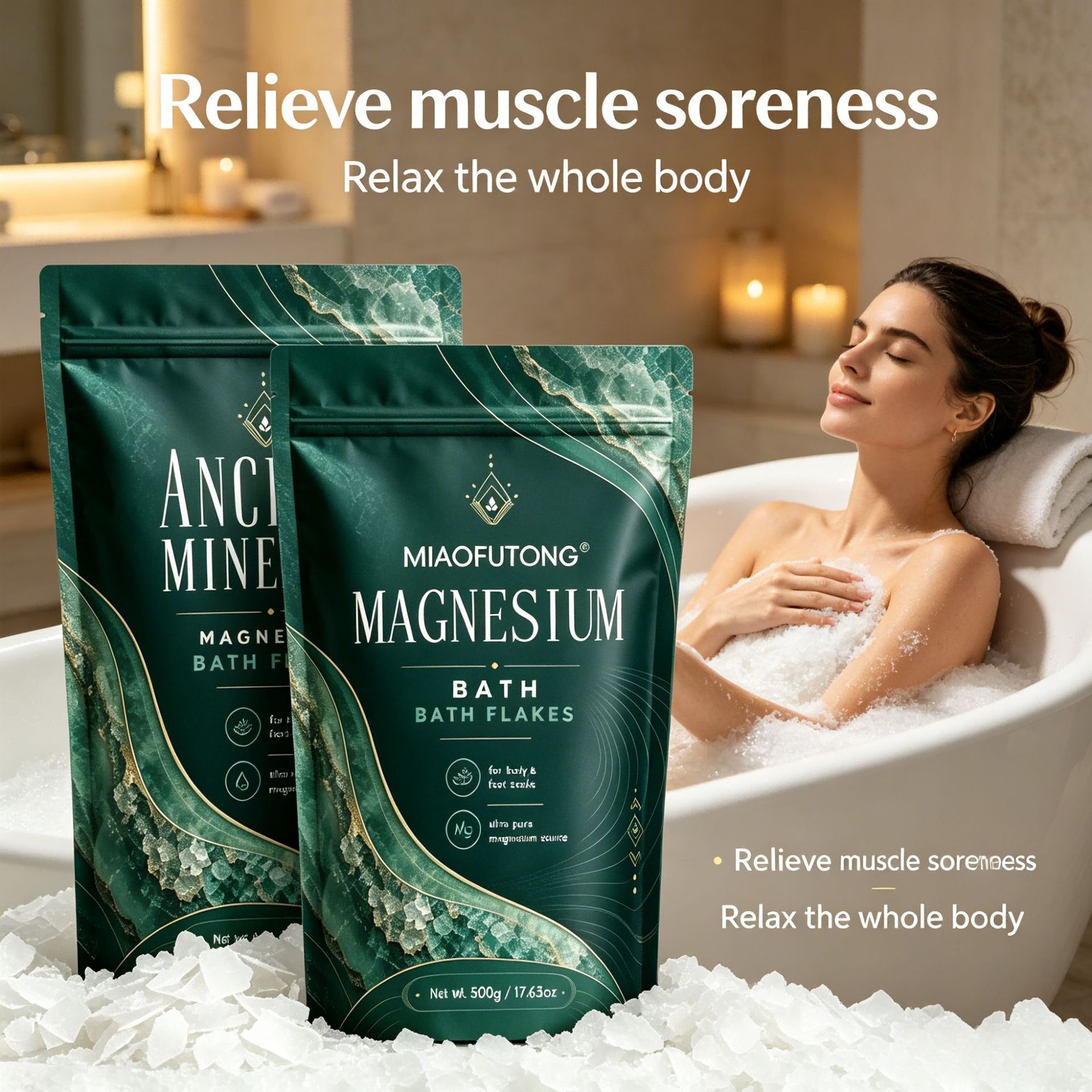 Mineraal magnesium badzout, 50 - Bath Salts Magnesium recensie en prijs